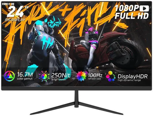 Main image of ReHisk 24 Inch FHD Gaming Monitor, 1080P IPS Computer Monitor with 100Hz, 1ms Response Time, 1000:1 Contrast Ratio, VESA Compatible, Tilt Adjustable, AMD FreeSync, Build-in Speakers