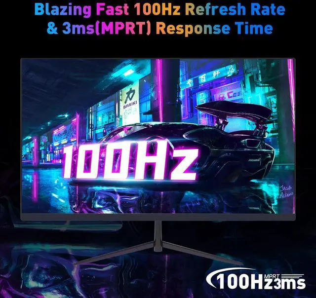 Alt view image 2 of 5 - ReHisk 24 Inch FHD Gaming Monitor, 1080P IPS Computer Monitor with 100Hz, 1ms Response Time, 1000:1 Contrast Ratio, VESA Compatible, Tilt Adjustable, AMD FreeSync, Build-in Speakers