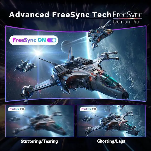 Alt view image 3 of 5 - ReHisk 24 Inch FHD Gaming Monitor, 1080P IPS Computer Monitor with 100Hz, 1ms Response Time, 1000:1 Contrast Ratio, VESA Compatible, Tilt Adjustable, AMD FreeSync, Build-in Speakers