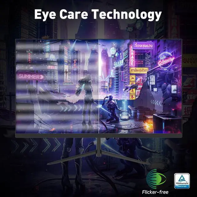 Alt view image 5 of 5 - ReHisk 24 Inch FHD Gaming Monitor, 1080P IPS Computer Monitor with 100Hz, 1ms Response Time, 1000:1 Contrast Ratio, VESA Compatible, Tilt Adjustable, AMD FreeSync, Build-in Speakers