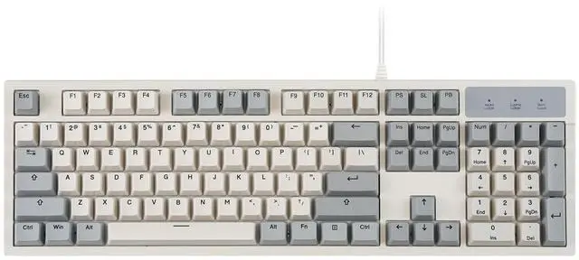 Main image of Perixx PERIBOARD-108M, Wired Mechanical Full-Size USB Keyboard - Red Linear Switch - Classic Retro Gray/White Color - US English