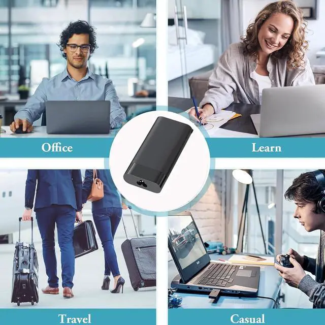 Alt view image 3 of 5 - 90W Laptop USB C Charger Fit for HP Envy x360 EliteBook 1040 G4 ZBook x2 G4 Spectre x360 15-bl075nr 2VY99EA 2PN61EA L45440-001 4.5A AC Adapter Type C Charger