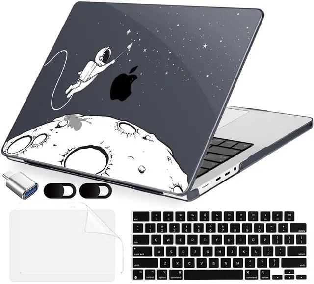 Main image of MecBevia for MacBook Pro 16 Inch Case (20252021, M4/M3/M2/M1 Pro & Max, Model A3403 A3186 A2991 A2780 A2485), Hard Shell & Keyboard Cover, Screen Protector, Webcam Cover, Adapter, Astronauts Stars