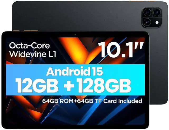 Main image of Callsky-Tab Android Tablet,10.1 Inch Android 15 Tablet with Octa-Core Processor,12GB RAM+128GB ROM(64GB ROM+64GB TF Card Included),1280 * 800 IPS HD Screen,6000mAh,Dual Camera,WiFi 6,BT 5.4