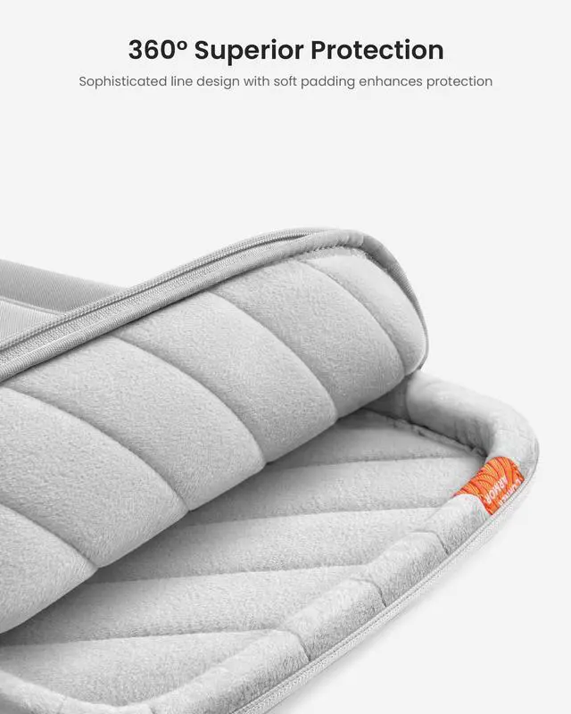 Alt view image 4 of 5 - tomtoc 360° Protective Laptop Sleeve for 13.5-14.4 Inch Surface Laptop 6/5/Studio 2/1, Surface Book, Water-Resistant Shockproof Carrying Case Bag for Acer Aspire/Swift, ASUS Vivobook/Zenbook 14, Gray