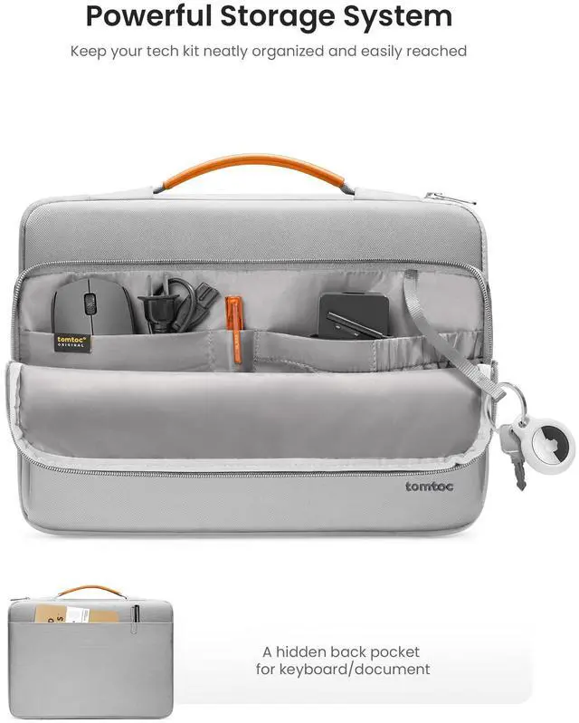 Alt view image 3 of 5 - tomtoc 360° Protective Laptop Sleeve for 13.5-14.4 Inch Surface Laptop 6/5/Studio 2/1, Surface Book, Water-Resistant Shockproof Carrying Case Bag for Acer Aspire/Swift, ASUS Vivobook/Zenbook 14, Gray