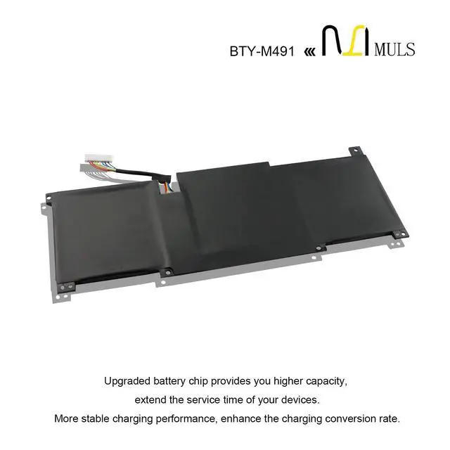Alt view image 5 of 5 - BTY-M491 Laptop Battery for MSI Modern 15 A10M A10M-028DE A10RAS A10RB A10RD A11M A11SB A4M A4MW Summit B15 A11M Stealth 15M 11.4V 4600mAh White Connector