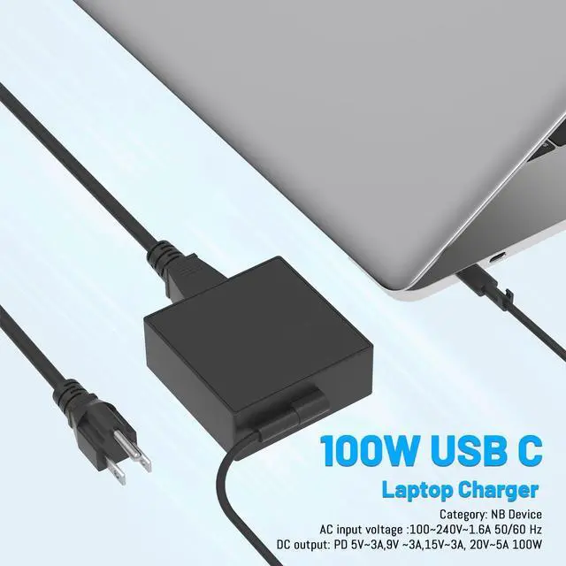 Alt view image 5 of 5 - Lewepe 100W 65W USB C Charger Compatible with Asus ROG Ally X Z1 ROG Flow X16 X13 Z13 GV301R GZ301 GV301 GZ301Z GV301Q Type-C 20V 5A Fast Charging Power Supply AC Adapter