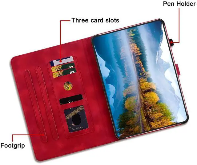 Alt view image 3 of 5 - KEFBWAO Case for iPad Air 13 Inch Case 2025 M3/2024 M2, Auto Wake/Sleep Supports Pencil Pro and Pencil(USB-C) Magnetic Clasp for iPad Air 13 Cover, Red