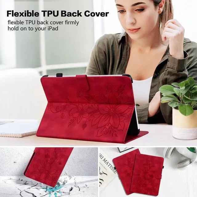 Alt view image 5 of 5 - KEFBWAO Case for iPad Air 13 Inch Case 2025 M3/2024 M2, Auto Wake/Sleep Supports Pencil Pro and Pencil(USB-C) Magnetic Clasp for iPad Air 13 Cover, Red