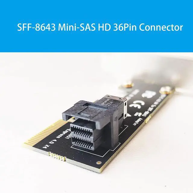 Alt view image 2 of 5 - GLOTRENDS PCI Express 4.0/3.0 X4 Host Adapter Card with SFF-8643 Mini-SAS HD 36Pin Connector for U.2 (SFF-8639) PCIe SSD, Support Intel 750 2.5 inch U.2 SFF SSD