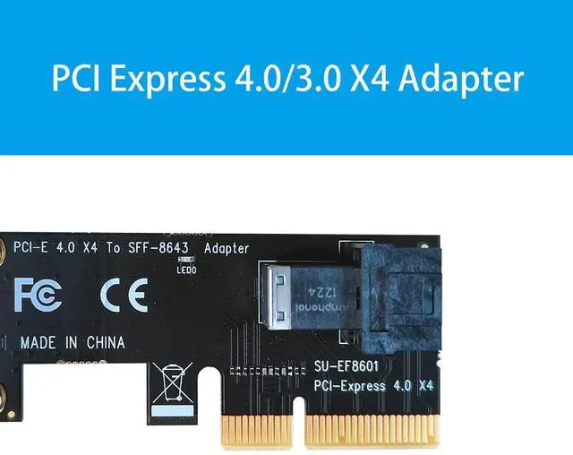 Alt view image 3 of 5 - GLOTRENDS PCI Express 4.0/3.0 X4 Host Adapter Card with SFF-8643 Mini-SAS HD 36Pin Connector for U.2 (SFF-8639) PCIe SSD, Support Intel 750 2.5 inch U.2 SFF SSD