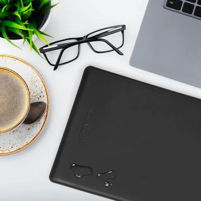 Alt view image 4 of 5 - 13 Inch Laptop Sleeve, Nappa Leather Protective Laptop Case Cover Compatible with MacBook Air M4 2025-2018 & MacBook Pro M2 2022 M1 2020-2016 (Charcoal Gray, 13 Inch MacBook Air/Pro)