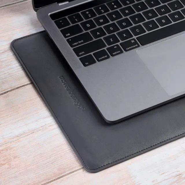 Alt view image 3 of 5 - 13 Inch Laptop Sleeve, Nappa Leather Protective Laptop Case Cover Compatible with MacBook Air M4 2025-2018 & MacBook Pro M2 2022 M1 2020-2016 (Charcoal Gray, 13 Inch MacBook Air/Pro)