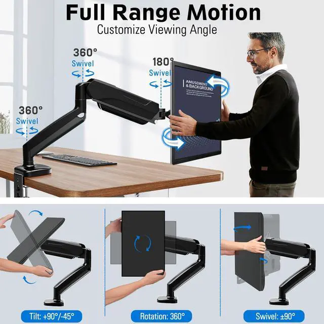 Alt view image 4 of 5 - MOUNTUP Single Monitor Desk Mount Bundle Dual Monitor Stand