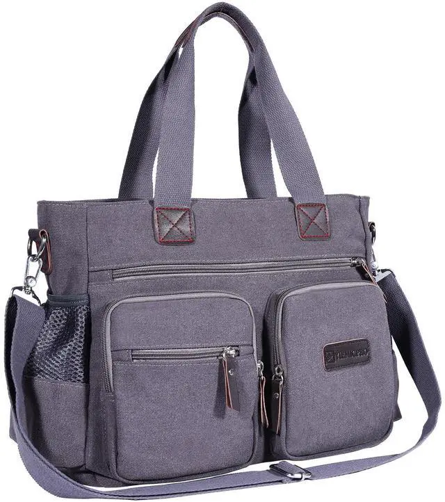 Main image of YIEMICPRO Nurse Bag for Work - Large Women Work Toter Multiple Pockets, with Laptop Compartment, Durable Shoulder Strap for Nurses, Teacher & Home health nurse bag Healthcare Professional (Grey)