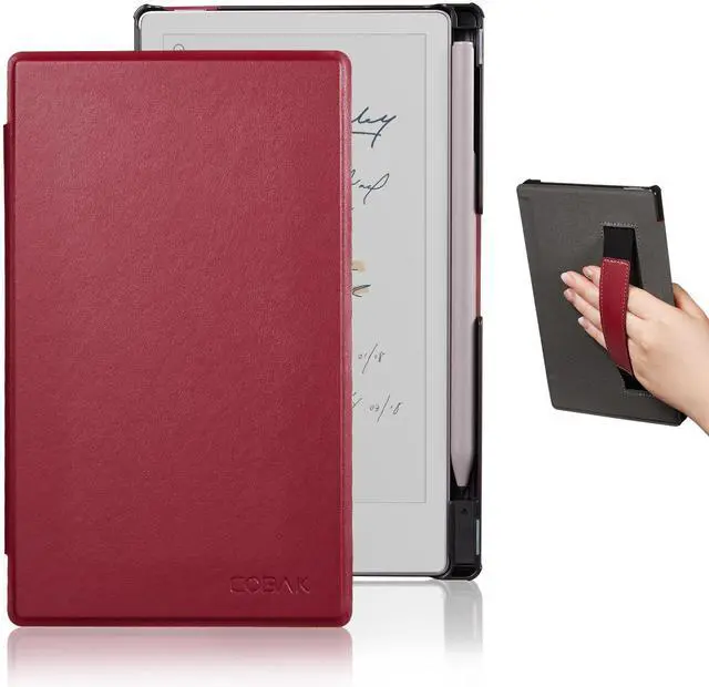 Main image of CoBak Case with Hand Strap for Remarkable Paper Pro Move 7.3" 2025 Released - Smart Auto Sleep/Wake Folio Lightweight Protective Cover with Built-in Pen Holder and Nibs Holder (Red)