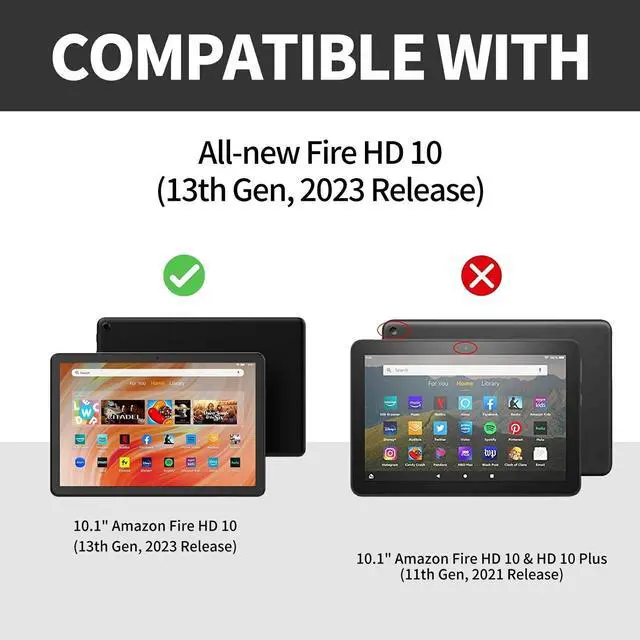 Alt view image 2 of 5 - for All-New Fire HD 10 Tablet Case (13th Generation, 2023 Release Only) 10.1" PU Leather Slim Adjustable Stand Smart Cover with Auto Wake/Sleep for Fire Tablet 10 2023,Watercolor Wildflower