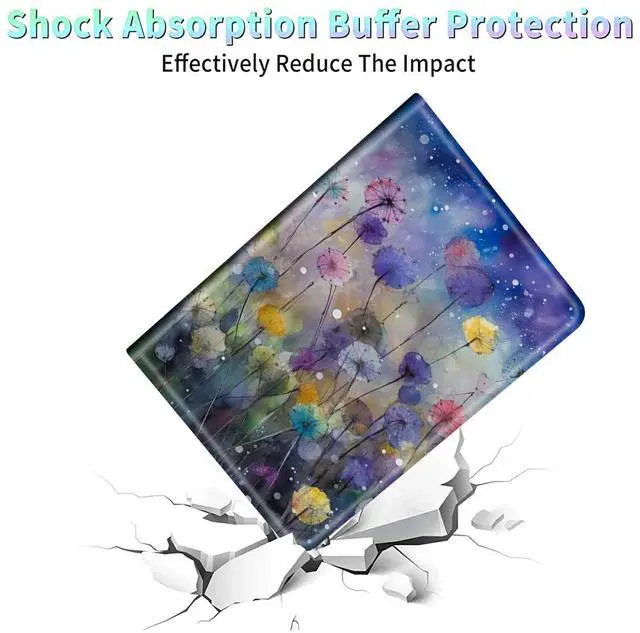 Alt view image 4 of 5 - for All-New Fire HD 10 Tablet Case (13th Generation, 2023 Release Only) 10.1" PU Leather Slim Adjustable Stand Smart Cover with Auto Wake/Sleep for Fire Tablet 10 2023,Watercolor Wildflower