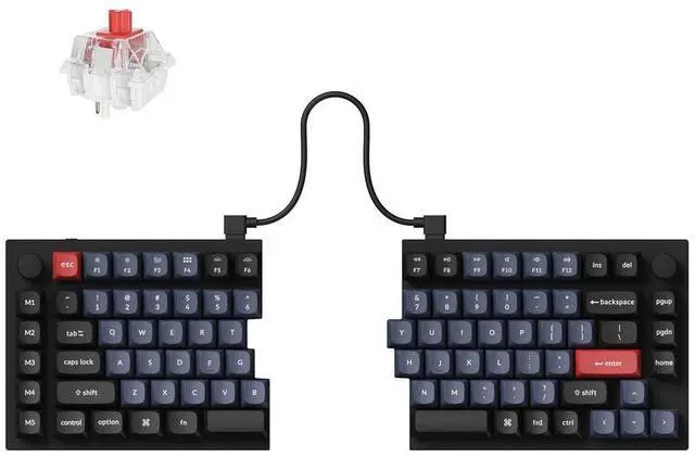 Main image of Keychron Q11 QMK/VIA TKL Split Keyboard Ergonomic, 91 Keys 75% Layout Wired Mechanical Gaming Keyboard Mac & Windows with Full Alu Frame, PBT Keycaps & Knobs, Hot-Swappable Keycrhon Super Red Switch
