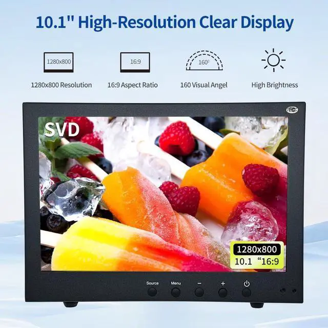 Alt view image 2 of 5 - SECURITYVIDEODIRECT SVD 10.1 Inch Full HD 2 Mega Pixel Metal Frame with varsatile Metal Mount, Industrial Monitor for RV Boat CCTV, Support HDMI BNC Input