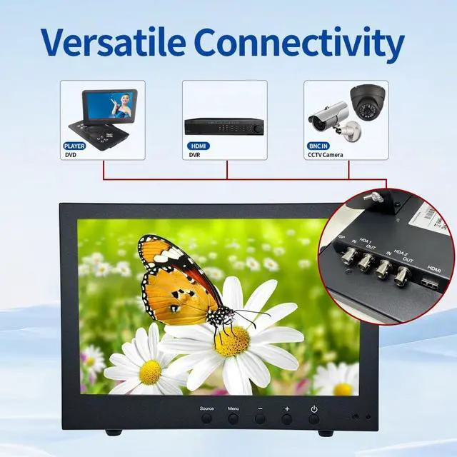 Alt view image 3 of 5 - SECURITYVIDEODIRECT SVD 10.1 Inch Full HD 2 Mega Pixel Metal Frame with varsatile Metal Mount, Industrial Monitor for RV Boat CCTV, Support HDMI BNC Input