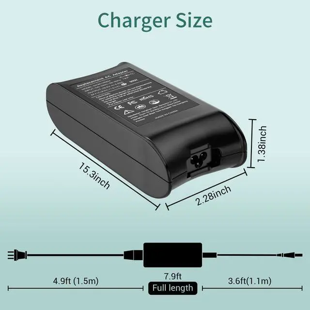 Alt view image 3 of 5 - 90W AC Adapter Charger Replacement for DELL Latitude E7440 E7450 E6400 E6410 E6420 E6430 E6430s E6440 E6510 E6520 E6530 D610 D620 D630 D820 D830 5590 7404 5424 Rugged Power Cord Laptop