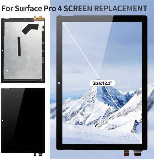 Alt view image 2 of 5 - for Microsoft Surface Pro 4 Screen Replacement for Surface Pro 4 1724 Screen for Surface Pro 4 LCD Touch Screen Digitizer Display Assembly Repair Kits M1010537-003 12.3" Black