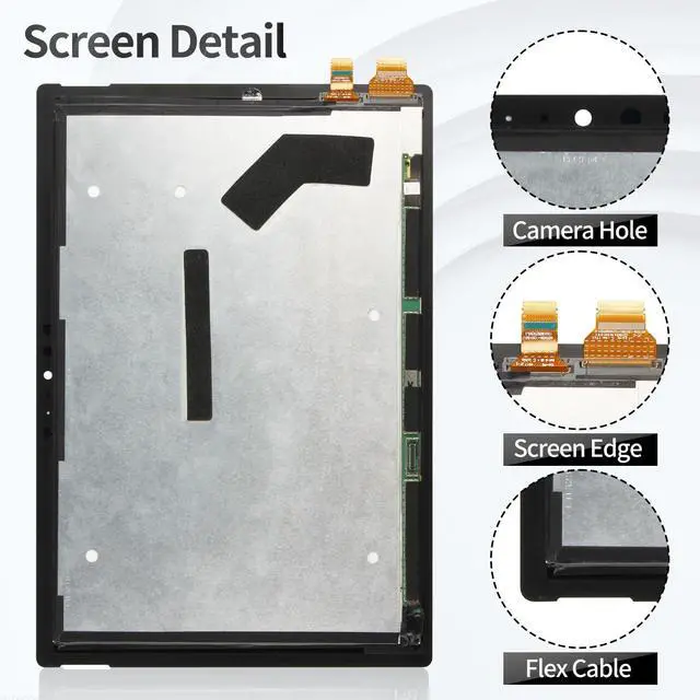 Alt view image 3 of 5 - for Microsoft Surface Pro 4 Screen Replacement for Surface Pro 4 1724 Screen for Surface Pro 4 LCD Touch Screen Digitizer Display Assembly Repair Kits M1010537-003 12.3" Black