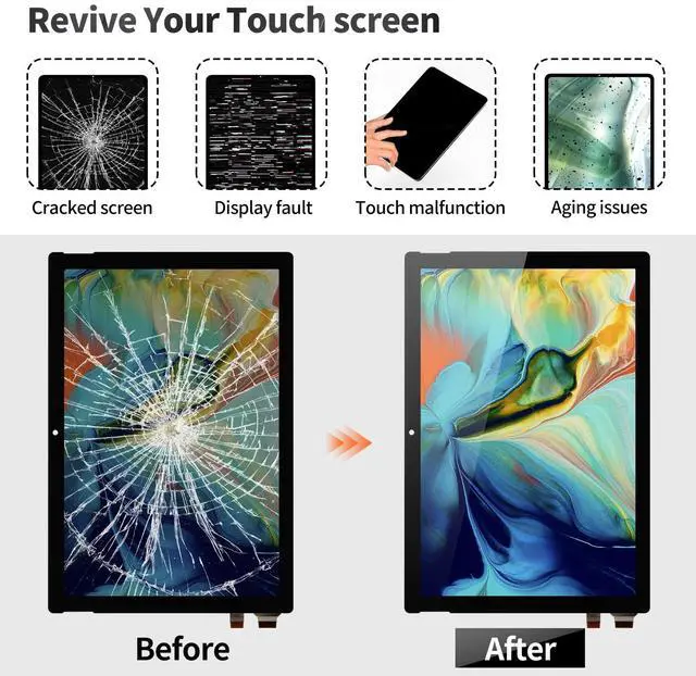 Alt view image 4 of 5 - for Microsoft Surface Pro 4 Screen Replacement for Surface Pro 4 1724 Screen for Surface Pro 4 LCD Touch Screen Digitizer Display Assembly Repair Kits M1010537-003 12.3" Black