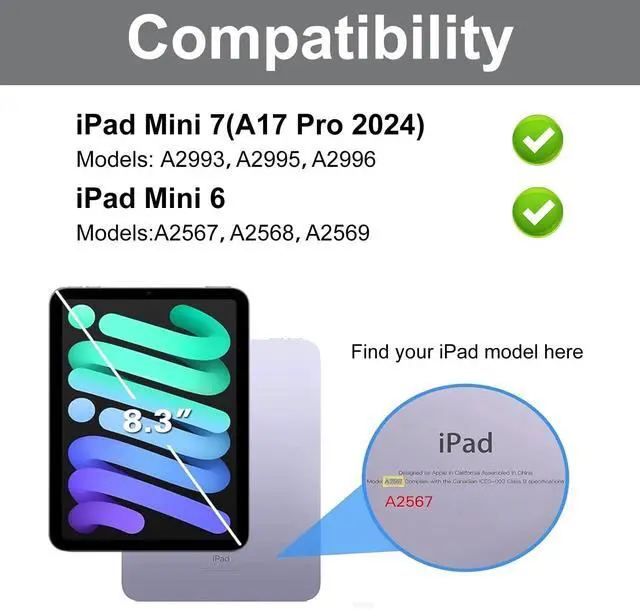 Alt view image 2 of 5 - WINCHKING Keyboard Case for iPad mini (A17 Pro) 7th Generation/Mini 6th Gen 8.3 Inch,Slim and Lightweight,Detachable Wireless Keyboard Folio Case with Pencil Holder for iPad mini 7/6 (Light Gray)