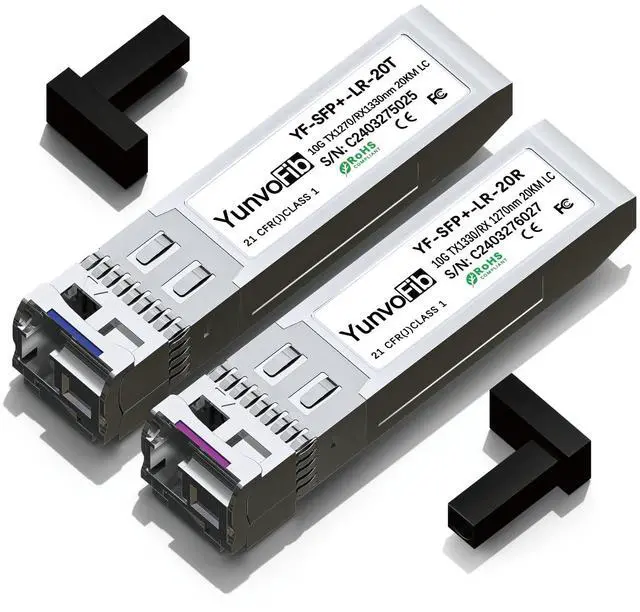Main image of 10G BiDi SFP+ Module 20km - 10GBase BiDi SFP+ Module 1270nm TX 1330nm RX & BiDi SFP+ Transceiver 1330nm TX 1270nm RX, LC Single Mode SFP+ Module DDM for Cisco Mikrotik Ubiquiti