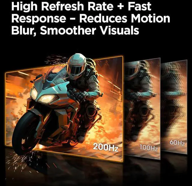 Alt view image 2 of 5 - KOORUI 27 Inch QHD Gaming Monitor, 200Hz Monitor, 1ms, Fast IPS, HDR400, 95% DCI-P3 Color Gamut, Height/Pivot/Tilt Adjustability, Adaptive Sync Technology, HDMI & DP Ports, 2K Display, Black G2722P