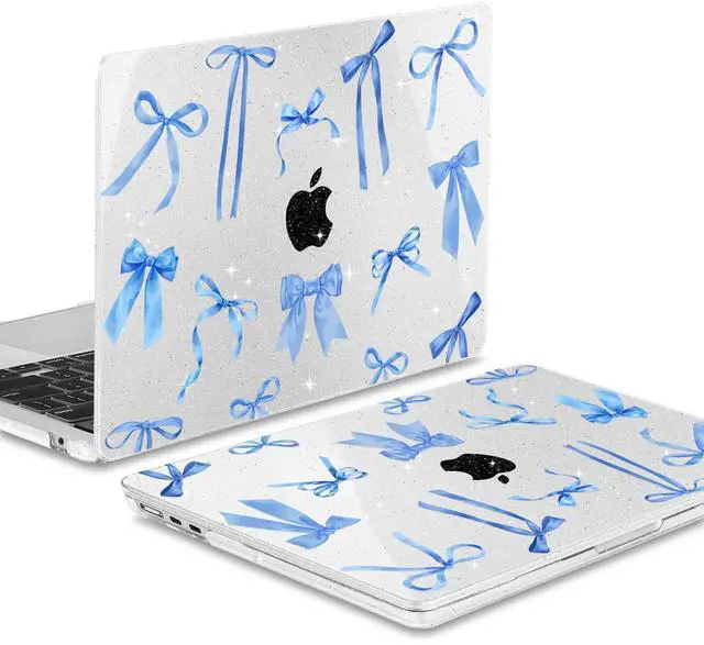 Alt view image 4 of 5 - May Chen Compatible with M4 MacBook Air 15 inch Case 2025 2024 2023 A3241 A3114 M3 A2941 M2 with Liquid Retina Display & Touch ID, Plastic Hard Shell with Keyboard Cover - Blue Bows