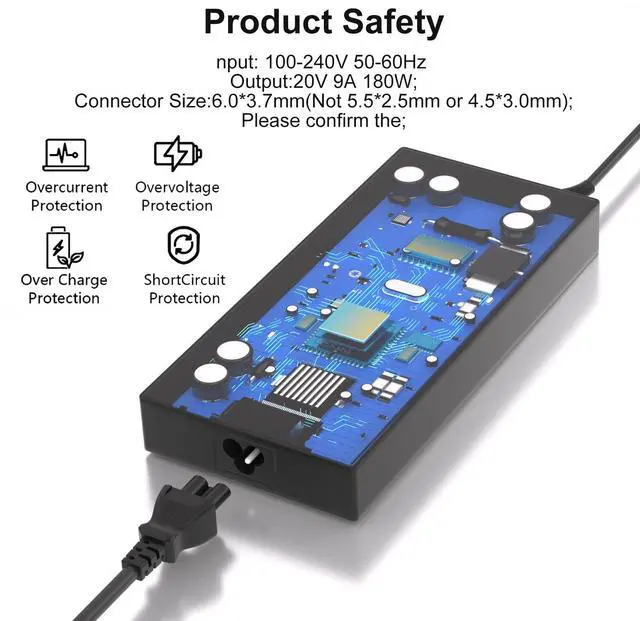 Alt view image 5 of 5 - Tinkon 180W Charger Compatible with Asus ROG Zephyrus G14 G15 GA401 GA502 G531GT F15 F17 A17 A15 FX506 FX505 FX706 FA706 FA506 ROG Strix G GL504GM G713IH G531 G731 GL531 ADP-180TB H Gaming Laptop