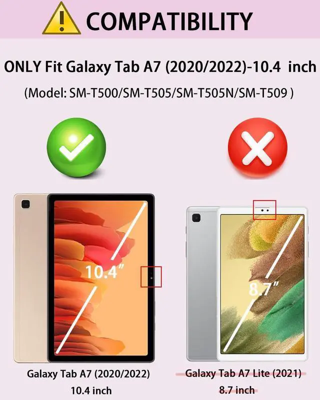 Alt view image 2 of 5 - Keyboard Case for Samsung Galaxy Tab A7 10.4 inch 2020 Cover - 7 Color Rainbow Change Backlit Detachable Magnetic Keyboard with S Pen Holder with Mouse - Pink