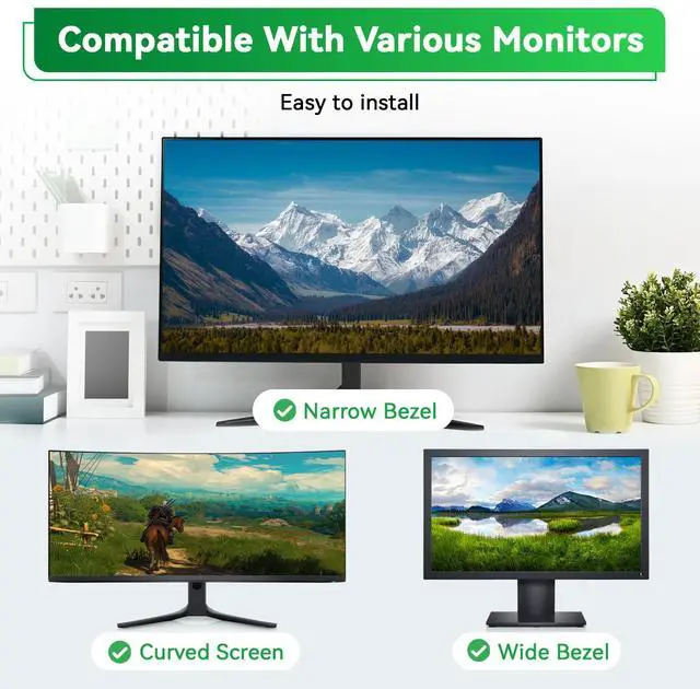 Alt view image 5 of 5 - [2 Pack] Magnetic 23.8 in Computer Anti Blue Light Screen Protector for16:9 Aspect Ratio Widescreen Monitor, Hanging Eye Protection Anti-Glare Light Screen Protector, Removable 23.8in Protective Film