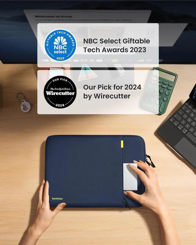 Alt view image 2 of 5 - tomtoc 360 Protective Tablet Sleeve for iPad Pro 13-inch (M5/M4) 2025, 13-inch iPad Air (M3/M2), 12.9-inch iPad Pro (6th/5th/4th/3rd Generation) with Magic Keyboard, Water-Resistant iPad Case Bag