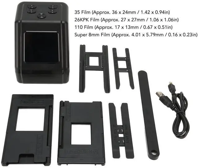 Alt view image 2 of 5 - Film and Slide Scanner with Large 2inch LCD Screen, Converts 135 126 110 Films Slides to Negatives Color Black White JPG Photos, Up to 12MP Old Camera Converter