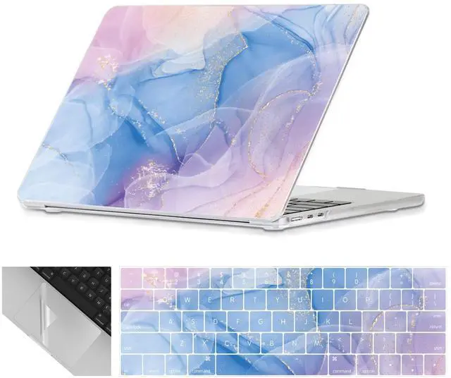 Main image of Se7enline Compatible with MacBook 15 inch Case Model A1707 A1990 for 2019 2018 2017 2016 15-inch Macbook Pro Touch Bar Laptop Hard Shell Case&Keyboard Cover Skin&Touchpad Protector,Pink Purple Veil