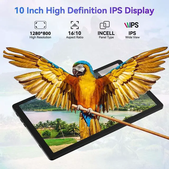 Alt view image 5 of 5 - Tablet 10 Inch Android 15 OS GMS Certified Tablets PC 1.8 GHz 5-Core 16 (3+13) GB RAM 32 GB ROM 1 TB Expandable 1280x800 HD IPS Touch Screen 5000 mAh WiFi 6 Bluetooth 5.4 Dual Camera 2025 (Black)