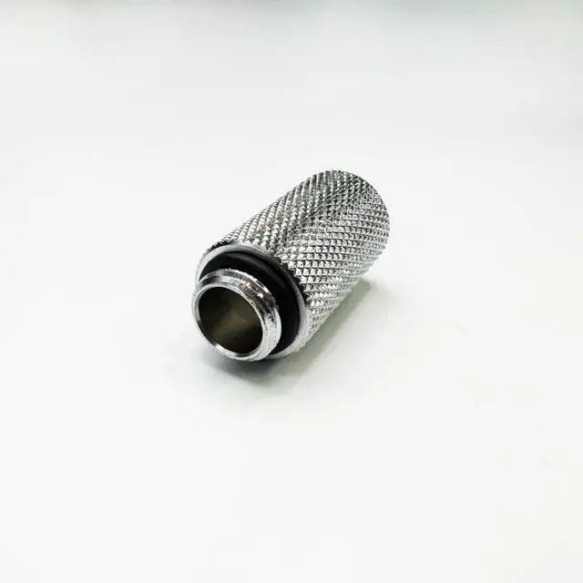 Alt view image 4 of 5 - dracaena.io 6 Pack G1/4" 30mm Height Male to Female Extender Fittings, Brass Compression Fittings with O Rings for PC Liquid Cooling Loop, Water Cooling Tube Connectors, Silver