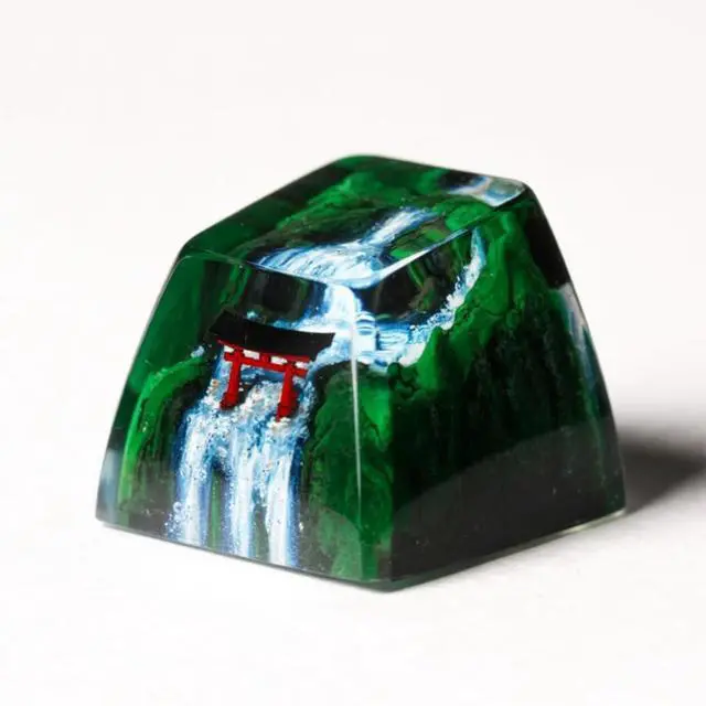 Alt view image 5 of 5 - Red Torii Gate Artisan Keycap Japanese Shrine with Summer Waterfall R1 SA Profile Custom Keycaps 1U ESC Handmade Gaming Resin Key Cap Cherry MX Switch Compatible Mechanical Keyboard Japan Lover Gift