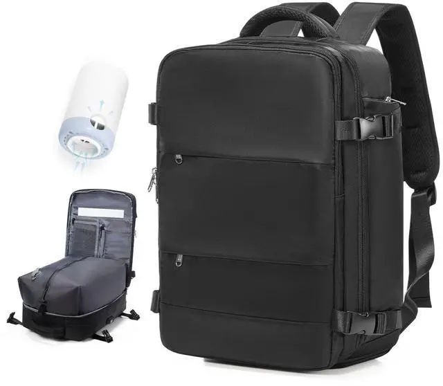 Main image of WEFLIER Vacuum Backpack Travel, Travel Vacuum Bags with Pump, Airline Approved 18x14x8 Personal Item Size Carry on Laptop Backpacks, Mochila compresion al vacio, Black