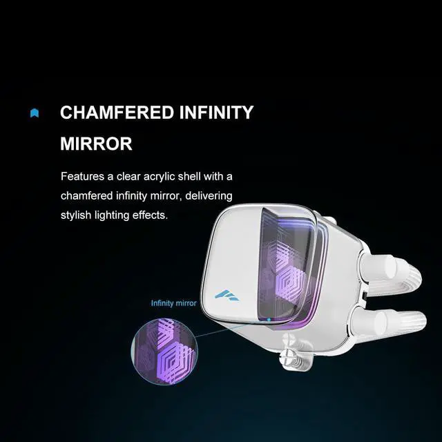 Alt view image 3 of 5 - SAMA L70 360mm ARGB CPU Liquid Cooler,CPU PC AIO Water Cooler,Chamfered Infinity Mirror,High-Performance Ceramic Pump,with 28mm Hydraulic Bearing Fans,Intel LGA 1851/1700/1200/115X&AMD AM5/AM4,White