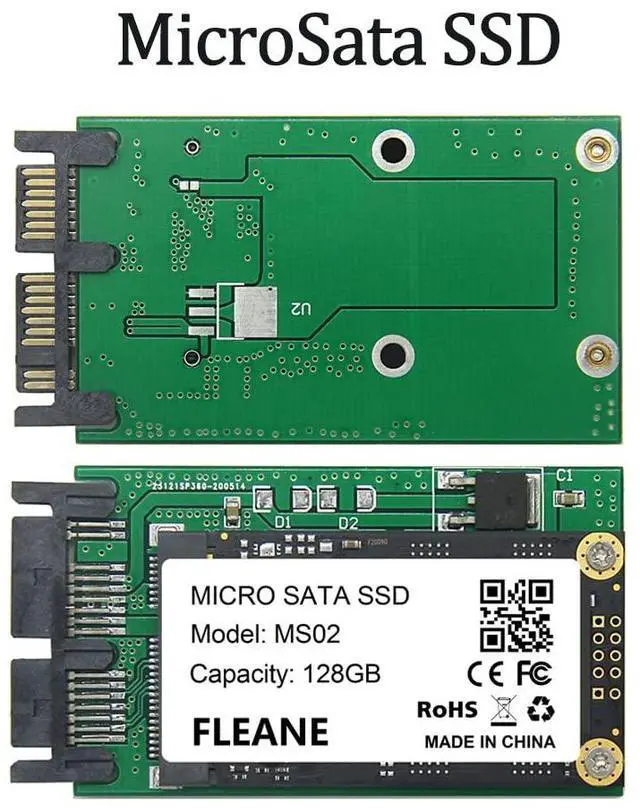 Alt view image 2 of 4 - FLEANE 128GB MS02 Micro-Sata SSD Compatible with HP 2740p 2730p 2540p IBM X300 X301 T400S T410S Replace MK1229GSG MK1629GSG MK2529GSG 1.8" HDD (128GB)