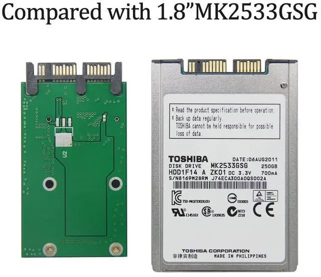 Alt view image 4 of 4 - FLEANE 128GB MS02 Micro-Sata SSD Compatible with HP 2740p 2730p 2540p IBM X300 X301 T400S T410S Replace MK1229GSG MK1629GSG MK2529GSG 1.8" HDD (128GB)