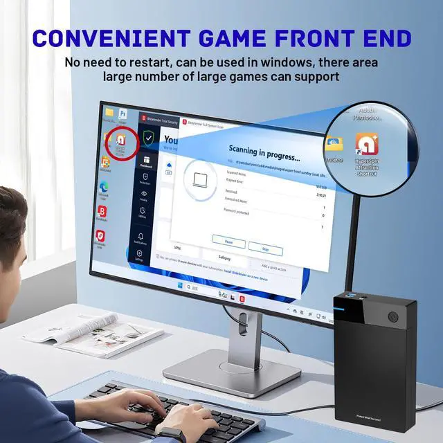 Alt view image 5 of 5 - Kinhank 12TB Retro Gaming Hard Drive, Retro Game Hard Drive with 96000+ Classic Games,Retro Game Consoles Portable Game Hard Drive Disk Compatible with Win-7/8/10/11