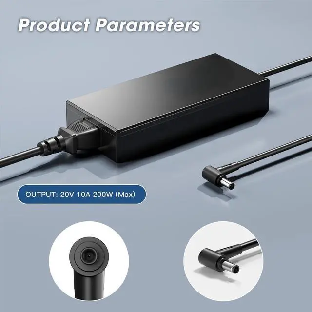 Alt view image 2 of 5 - Dongerdi 200W Charger Fit for Asus Rog Zephyrus G15 GA503Q G14 GA401, Tuf A15 A17 F15 F17, Strix G15 G17 Gaming Laptop (2021-2022), 20V 10A AC Adapter, ADP-200JB D Power Supply, 6.0x3.7mm Tip