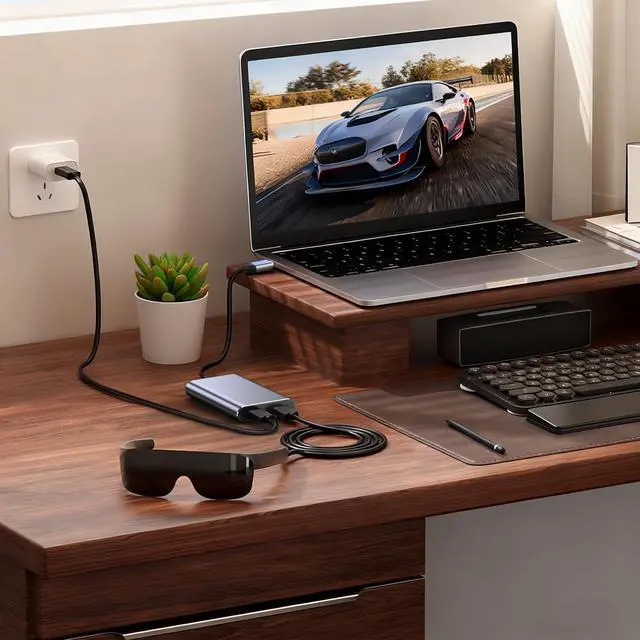 Alt view image 5 of 5 - USB C to C Charging Hub for RayNeo Air 3s AR Glasses, PD 100W Charger Adapter Compatible with Nintendo Switch 2, ROG Ally, PS4/5, Xbox, Mac mini, Laptops & DP Alt Mode Devices, 4K@60Hz Output